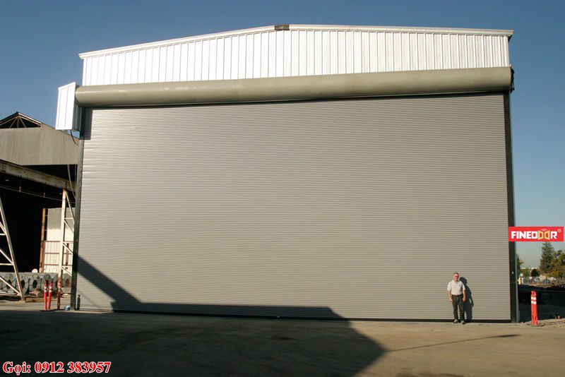 cửa cuốn siêu trường, lá bản 100, cua cuon cong nghiep sieu nang, finedoor, van phu thanh